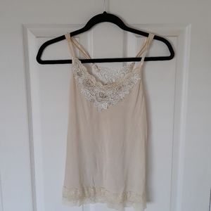Beige Camisole with beads and lace